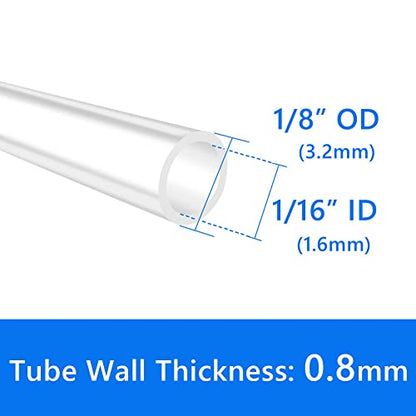 Quickun 1/16" ID Silicone Tubing, 1/16" ID x 1/8" OD Food Grade Silicone Tube, High Temp Hose for Wine Making Brewing (16.4Ft) - size: 1/16" ID-1/8" OD, style: 16.4Ft (5meters)