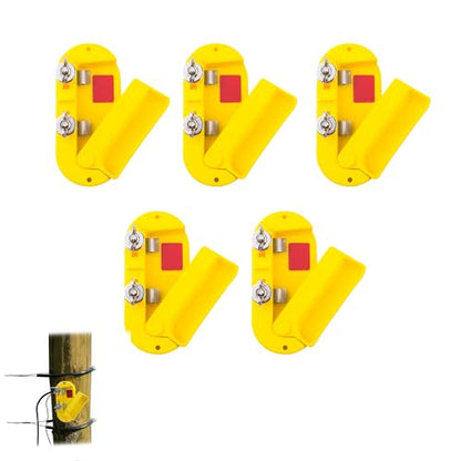 Cut Off Switch Electric Fence Switch of Plastic Single Pole-Yellow 5 Pack - style: 5 Pack