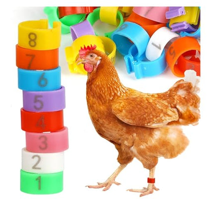 200 Pcs 16Mm Chicken Duck Leg Rings with Number Animal Identification Tool for Poultry Sign Foot Loop Buckle Clip Farm Supplies(S-White) - color: S-White