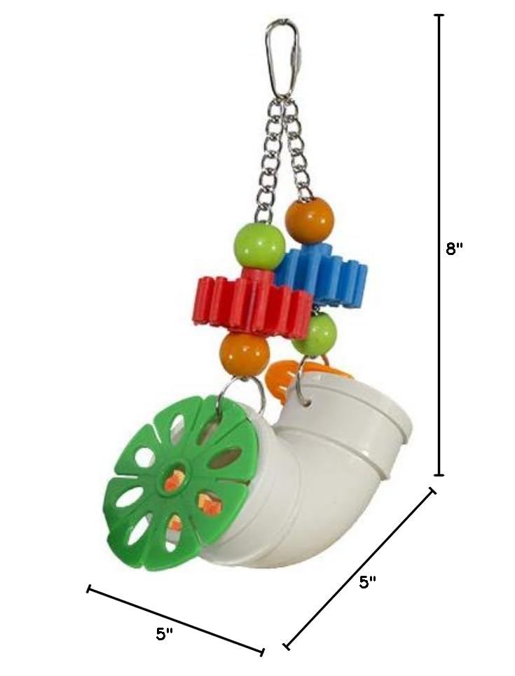PVC Forager - Durable Fun Treat Foraging Cage Accessory Toy - for Sugar Gliders, Squirrels, Chinchillas, Prairie Dogs, Degus, Skunks, Marmosets, Monkeys, Parrots, Birds, Rats, Hamsters & Gerbils