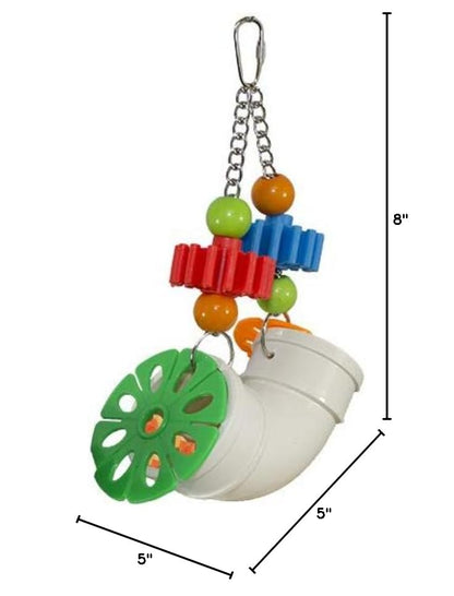 PVC Forager - Durable Fun Treat Foraging Cage Accessory Toy - for Sugar Gliders, Squirrels, Chinchillas, Prairie Dogs, Degus, Skunks, Marmosets, Monkeys, Parrots, Birds, Rats, Hamsters & Gerbils