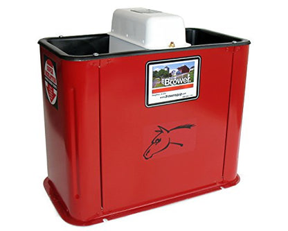Brower Super Insulated Electric Heated Livestock Waterer with Extra Thick Polyurethane Foam, Double Trough Design for Lawn and Garden, Red - style: Double Trough