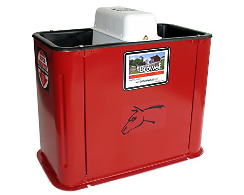 Brower Super Insulated Electric Heated Livestock Waterer with Extra Thick Polyurethane Foam, Double Trough Design for Lawn and Garden, Red - style: Double Trough