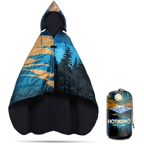 Waterproof Stadium Blanket, Fleece Camping Blanket Wearable Soft Warm Camp Blanket for Outdoor Camping, Picnic, Stadium, Sports, Beach, Car - color: Snowy Mountain