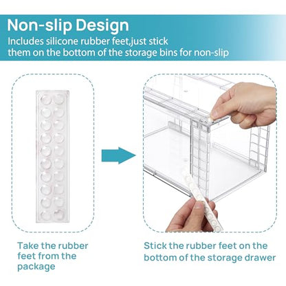 Vtopmart 2Pack Large Stackable Pantry Storage Drawers, Clear Organizer Bins with Handles, Acrylic Drawer Organizers for Kitchen, Pantry, Bathroom Undersink, Cabinet Organization and Storage - size: 2Pack 7"H