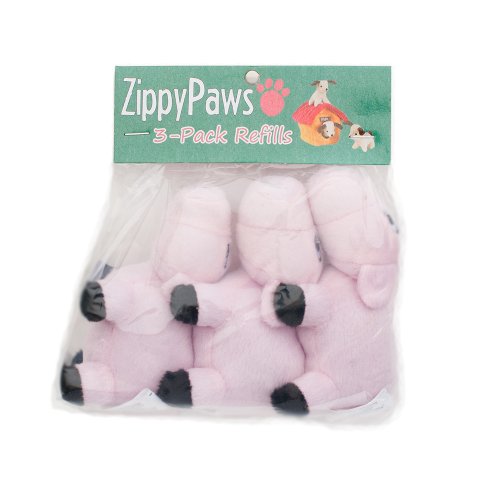 ZippyPaws Burrow Squeaky Pigs Plush Dog Toys, Medium, 3-Pack - size: Miniz