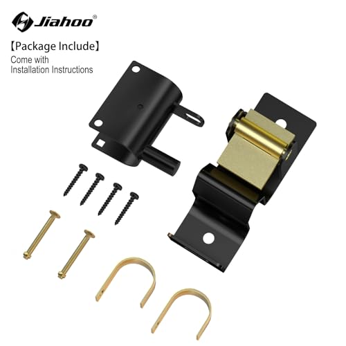JIAHOO One Way Farm Gate Latch, Heavy Duty Gate Latches for Metal Tube Gates, 1 Way Lockable Livestock Gate Latch Hardware for Cattle Gate Horse Corrals, Ranches, Pastures, Pet Cages - style: One Way Latch