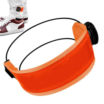Bike Pants Strap - Reflective Cycling Cuff, Night Riding Band, Adjustable Ankle Wrap, Safety Visibility Gear, Daily Commute Use, Trail Running Walking, City Road Support improving Safety During - color: Orange