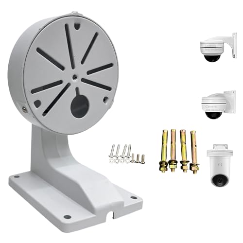Indoor Outdoor Cameras Holder Metal Wall Mount L Type Bracket for Security Dome IP Camera Mounting,Junction Box Cable Management Mounting Case, Dome Cameras Bracket (Metal)
