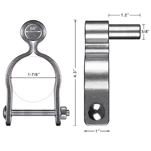 Insaga 304 Stainless Steel Chain Link Fence Gate Post Hinge, Heavy Duty Gate Hinges, 1-7/8'' Male Post Gate Hinges fit 1-7/8'' Outer Diameter Post/Pipe, 2pcs - color: Male-1-7/8''-2pcs