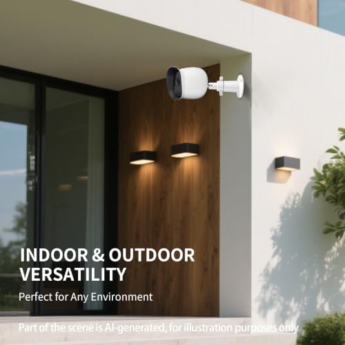 Adjustable Security Camera Mount Compatible with Arlo, Arlo Pro | Universal Mounting Bracket Indoor and Outdoor Wall/Ceiling Mount with 1/4 Screw Head (2 Pack, White)