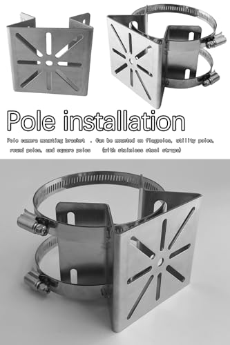 Stainless Steel Surveillance Camera Mounting Bracket, Pole Bracket, Camera Housing Bracket, No Drilling Required, Adjustable, Easy Installation, Surveillance Camera, Cylindrical Bracket (201-2) - color: 201-2