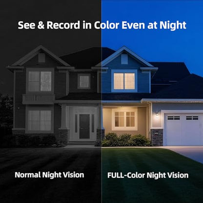 2.5K Wireless Home Security Cameras 2-Pack, Outdoor WiFi Non-Subscription AI Person Detection, 4MP Color Night Vision, Full Duplex 2-Way Audio, IP66 Waterproof Battery Powered, U.S. AWS Cloud