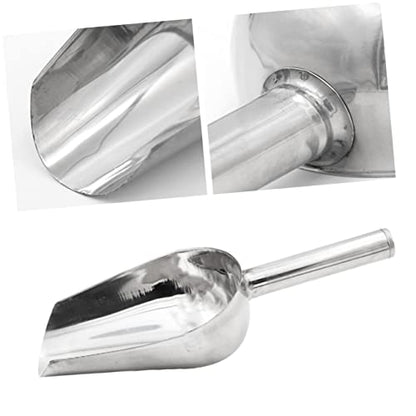 Cabilock Stainless Steel Farm Feeding Scoop 9.25 Inch Multi-Purpose Livestock Feed Shovel with Ergonomic Handle for Grain Rice Ice Sugar Flour
