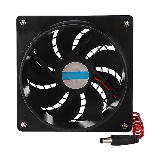 Fafeicy Solar Exhaust Fan, ABS Monocrystalline Silicon Pet Solar Ventilation Fan 50W 5 to 12V 3000 RPM Wall Mounted for Attic Greenhouse Chicken Coop Pet House