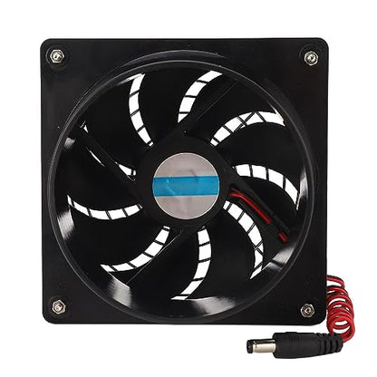 Fafeicy Solar Exhaust Fan, ABS Monocrystalline Silicon Pet Solar Ventilation Fan 50W 5 to 12V 3000 RPM Wall Mounted for Attic Greenhouse Chicken Coop Pet House