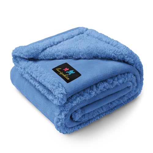 Luciphia Waterproof Pet Blanket, Liquid Pee Proof Dog Blanket for Sofa Bed Couch, Reversible Sherpa Fleece Furniture Protector Cover for Small Medium Large Dogs Cats, Navy Blue Small（40" x 28"） - color: Navy Blue-thicken, size: S (40" x28")
