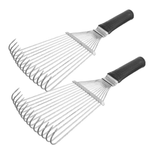 2Pcs Bull Hair Brush Ergonomic Livestock Grooming Rake for Shedding Comfortable Grip Multi Fabric Use for Cashmere and Care and Cattle