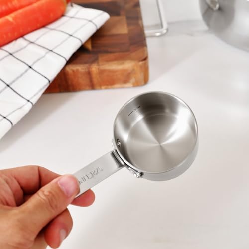 KEAWELL Premium Dog and Cat Food Measuring Cup 18/10 Stainless Steel (1, 1/2 Cup) - size: 1/2 Cup