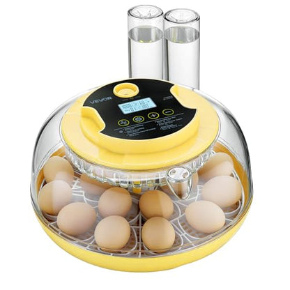 VEVOR 18 Egg Incubator, Automatic Egg Turner with LED Candler, Temperature & Humidity Control, 360° View Clear Window, Auto Water Refill, Poultry Eggs Incubators for Hatching Chicks Ducks Goose Quail | Precise Control,Digital Display - size: 18 Eggs