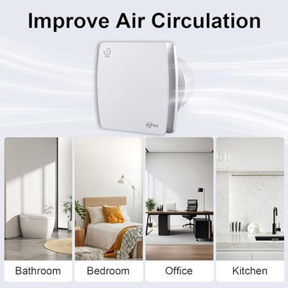 4 Inch Exhaust Fan, 56CFM Wall Mount Bathroom Exhaust Fan with Timer and Backdraft Damper, Quiet Window Mount Extractor Ventilation Fan for Bathroom Kitchen Garage, 12W, White - style: Timer-without Plug