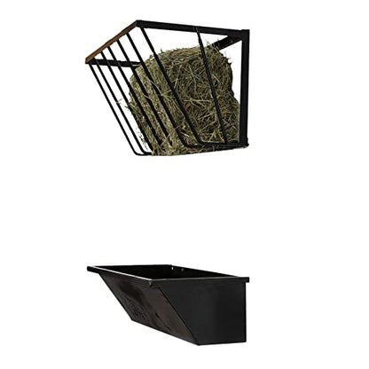 Amish Made in Lancaster PA, Feed Trough and Hay Rack | Wall Mount Feeder for Horses, Goats and Sheep