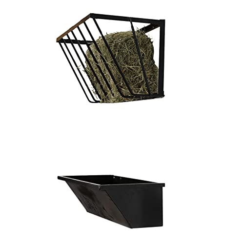 Amish Made in Lancaster PA, Feed Trough and Hay Rack | Wall Mount Feeder for Horses, Goats and Sheep