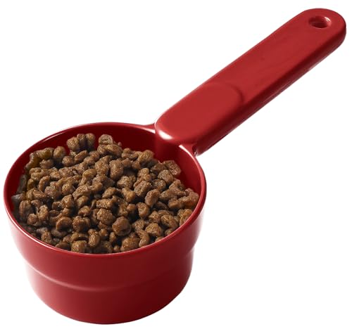 Joyinjojo Dog Food Scoop 1 Cup 1/2 Cup - Melamine Dog Food Measuring Cup, Pet Food Scoop for Dog Cat...Comfortable Long Handle for Easy to Scoop Food, Red 1 Cup - color: Red, size: 1 Cup