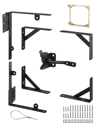 Saker Heavy Duty Gate Brace Kit, Anti-Sag Gate Hardware, Corner Brace for Wooden Fences, Driveways, Doors, Windows (1, Black)
