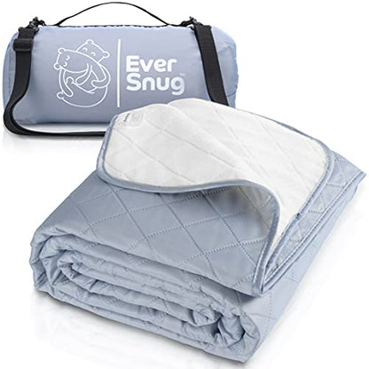 EverSnug Large Waterproof Outdoor Blanket - Extra Thick Premium Quilted Fleece, Waterproof & Windproof, Great for Camping, Picnics, Beaches, Stadiums, Dogs - color: Grey