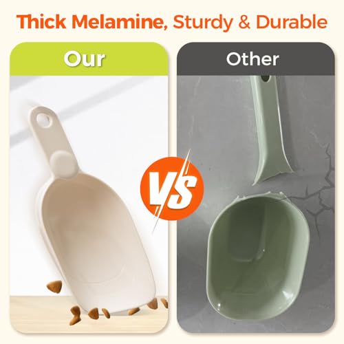 Dog Food Scoop 1 Cup, One Cup Measuring Cup, Food-Grade Melamine Pet Food Scoop, Durable 1 Cup Scoop with Precise Markings, BPA-Free & Dishwasher Safe (White, 8oz) - color: White