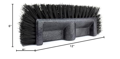 SPARTA Multi-Level Tile Scrub Brush 12" Wide Brush Head, Heavy-Duty Tile Cleaning Brush with End Bristles for Commercial Tiles, Tubs and Floor, Plastic, 12 Inches, Black - color: Black
