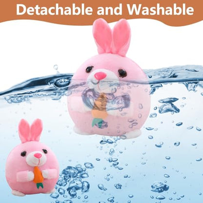 Active Moving Pet Plush Toy, Interactive Dog Toys Pet Bouncing Balls, USB Rechargeable Interactive Washable Cartoon Pig Plush Sound Electronic Dog Toy, Small Cute Squeaky Pig Dog Toy (Rabbit) - color: Rabbit