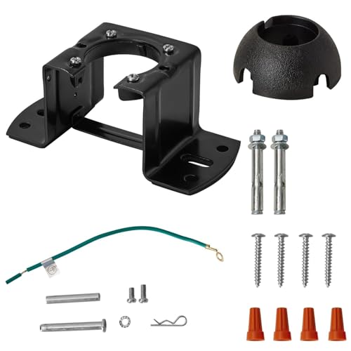 Ceiling Fan Mounting Bracket with Hanger Ball Set, Heavy-Duty Carbon Steel Cathedral Canopy Bracket for High-Ceiling Applications with Ground Wire & Mounting Hardware (Black) - size: Bracket and Hanger Ball