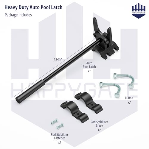 Pool Gate Latch, Auto Pool Gate Safety Latch for Chain Link Fence, Push Style Pool Gate Lock Chain Link Fence Gate Latch for Metal Gates, Outdoor Pool Safety (1-3/8"x1-7/8") - size: 1-3/8"x1-7/8"