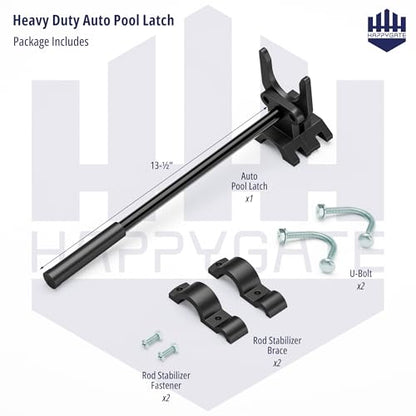 Pool Gate Latch, Auto Pool Gate Safety Latch for Chain Link Fence, Push Style Pool Gate Lock Chain Link Fence Gate Latch for Metal Gates, Outdoor Pool Safety (1-3/8"x1-7/8") - size: 1-3/8"x1-7/8"