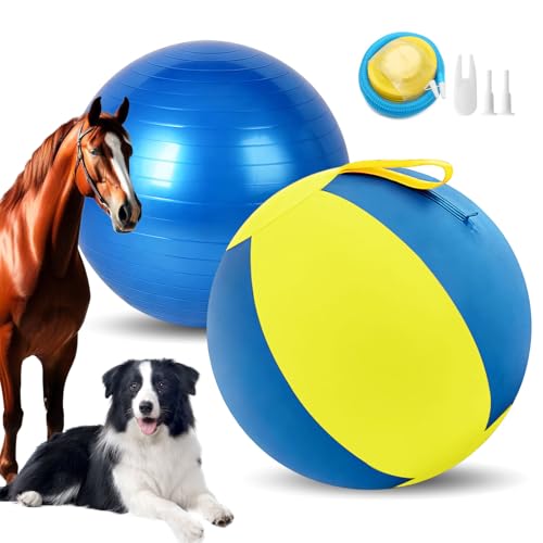 18" Herding Ball for Dogs,Blue and Yellow Jolly Ball for Dogs,for Australian Shepherd,for German Border Collies,Durable Waterproof Outdoor Play - color: Yellow
