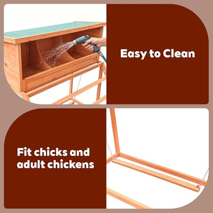 3-in-1 Chicken Nesting Boxes, Wooden Laying Egg Nest Box with Perch, Swing and Climbing Ladder, 3 Compartments Poultry Nesting Box for Chickens, Hens, Ducks and Coop Use
