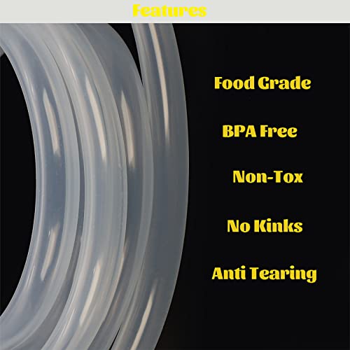 Eastrans 5/16" ID Silicone Tubing, Food Grade 5/16" ID x 7/16" OD Flexible Pure Silicone Hoses High Temp for Home Brewing,5 Feet Length - size: 5/16" ID x 7/16" OD, style: 5 feet