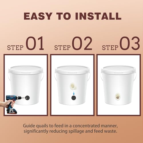 16 Pack Quail Feeder No Waste Feeder Port for DIY Bucket Pail Bin Container Coturnix (1.5in) - color: 1.5in*16pcs