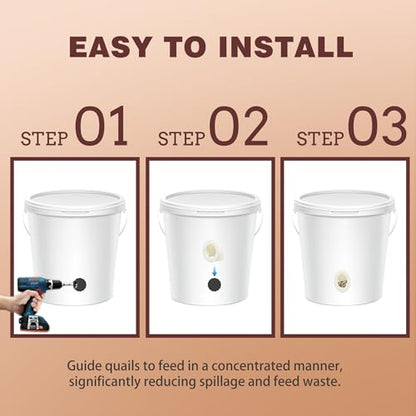 16 Pack Quail Feeder No Waste Feeder Port for DIY Bucket Pail Bin Container Coturnix（1.75in） - color: 1.75in*16pcs