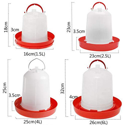 Chicken Feeder Waterer Baby Chick Drinker Feeder with Carrying Handle Capacity 2.5 L Chicken Water Feeder Pet Supplies