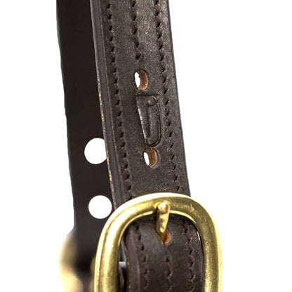 Jeffers Versailles Triple Stitched Leather Horse Halter with Double Buckle Crown & Throat Snap, Adjustable Premium Leather - size: Cob