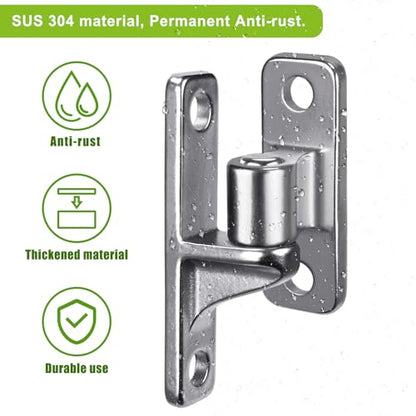 Insaga 304 Stainless Steel Gate Hinges 4 Pack, Heavy Duty Wall Mount Hinges with 5/8" Pin, One-Piece Casting Farm & Chain Link Fence Gate Hardware - color: Silver-SS-4Pack