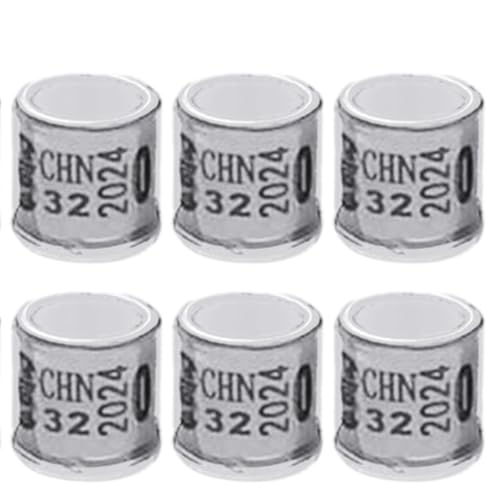 50 Pieces Pigeon Leg Rings Bird Rings Clips Aluminum Band Chicks Identification Band Reusable Suitable for Bird breeding Training Farm