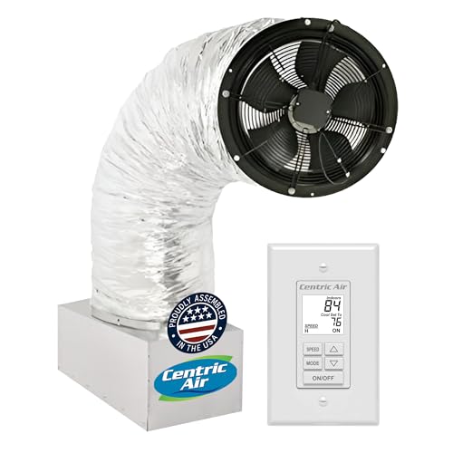 Centric Air 2.7 Ultra Quiet & Energy Saving Whole House Fan | R5 Insulated Damper | Low Voltage Plug & Play, 2 Speed Wall Switch with Temp/Timer | 1-Story upto 1350 sqft & 2-Story Homes to 1800 sqft - color: Wall Switch, size: 2.7 (R5)