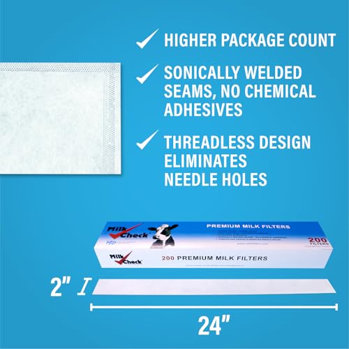 Milk Check Pipeline Sock Filters. (2 x 24, 200, Filters) - style: 2 x 24"