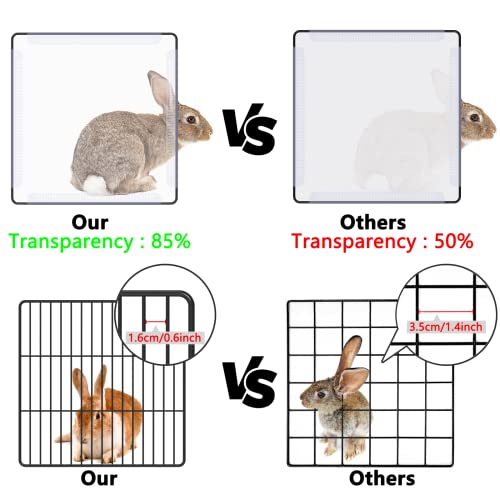 DINMO Small Animal Playpen with Oxford Mat, 24 inches Height, Pet Exercise Fence, Home Protector, Iron Mesh and Plastic Combination, Visualization, DIY, Games Hole Series, 60.2 x 24.8 x 24.8inch - style: Plastic and Metal Mesh Design