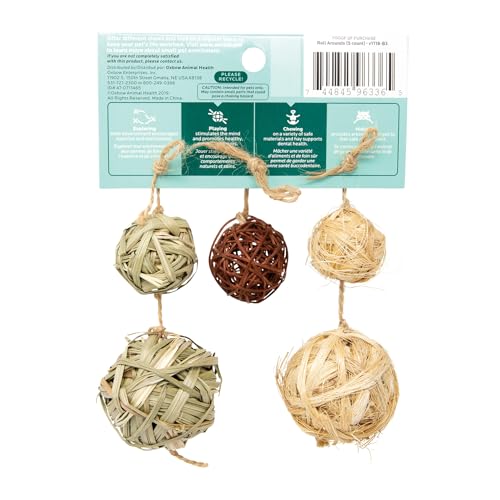 Oxbow Enriched Life Roll Arounds, Rabbit Toys, Guinea Pig Toys, Enrichment for Bunny, Guinea Pig, Hamster, Rabbit, Chinchilla, Rat, Hamster Cage Accessories, Chinchilla Cage Accessories