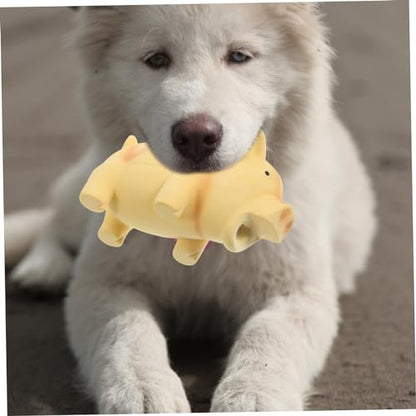 BESPORTBLE Dog Chewing Toy for Teeth Grinding Pig Shaped Squeaky Teething Plaything for Dogs and Puppies Interactive Pet Toy to Furniture Damage